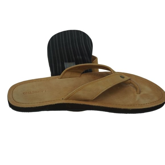 Lands' End Men's Leather Flip Flop Size 8 New Without box - Picture 1 of 1
